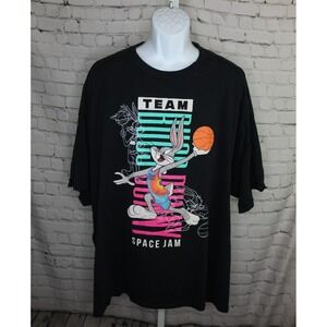 Space Jam A New Legacy Mens 4X Short Sleeve Crew Neck Black Graphic T Shirt EUC